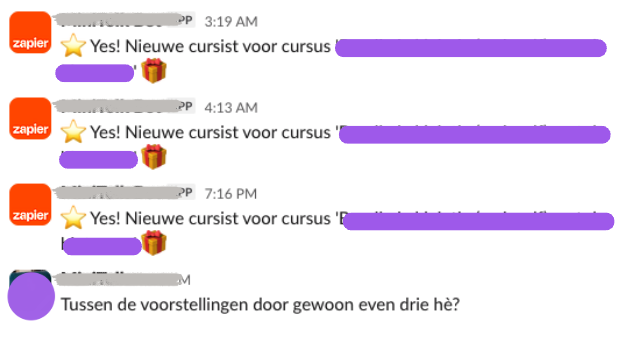 Slack bericht 3